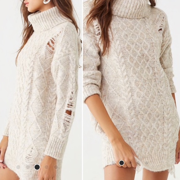 Lovers + Friends Dresses & Skirts - Distressed turtle neck sweater dress